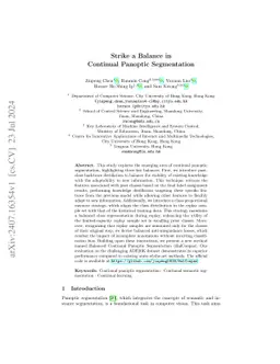 Strike a Balance in Continual Panoptic Segmentation