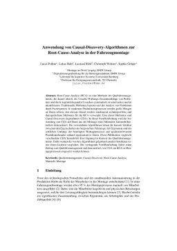 Anwendung von Causal-Discovery-Algorithmen zur Root-Cause-Analyse in der
  Fahrzeugmontage