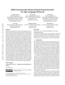SEDS: Semantically Enhanced Dual-Stream Encoder for Sign Language
  Retrieval