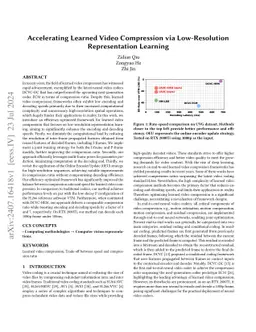 Accelerating Learned Video Compression via Low-Resolution Representation
  Learning