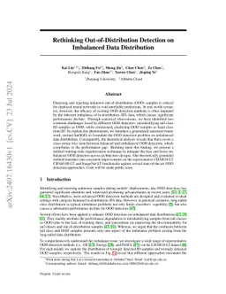 Rethinking Out-of-Distribution Detection on Imbalanced Data Distribution