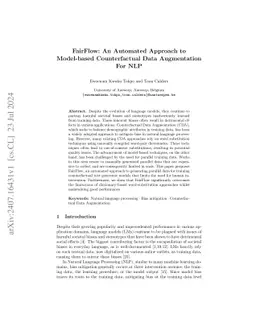 FairFlow: An Automated Approach to Model-based Counterfactual Data
  Augmentation For NLP