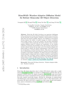 MonoWAD: Weather-Adaptive Diffusion Model for Robust Monocular 3D Object
  Detection