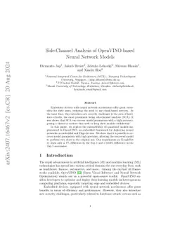 Side-Channel Analysis of OpenVINO-based Neural Network Models