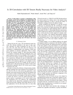 Is 3D Convolution with 5D Tensors Really Necessary for Video Analysis?