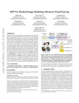QPT V2: Masked Image Modeling Advances Visual Scoring