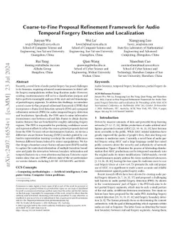 Coarse-to-Fine Proposal Refinement Framework for Audio Temporal Forgery
  Detection and Localization