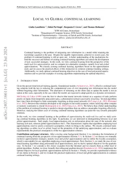 Local vs Global continual learning