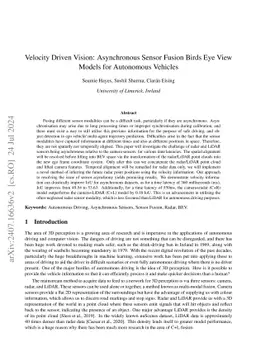 Velocity Driven Vision: Asynchronous Sensor Fusion Birds Eye View Models
  for Autonomous Vehicles