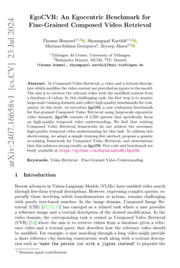 EgoCVR: An Egocentric Benchmark for Fine-Grained Composed Video
  Retrieval