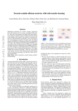 Towards scalable efficient on-device ASR with transfer learning