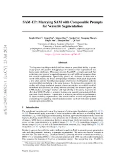 SAM-CP: Marrying SAM with Composable Prompts for Versatile Segmentation