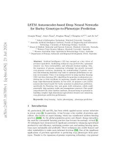 LSTM Autoencoder-based Deep Neural Networks for Barley
  Genotype-to-Phenotype Prediction