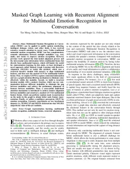 Masked Graph Learning with Recurrent Alignment for Multimodal Emotion
  Recognition in Conversation