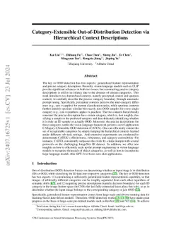 Category-Extensible Out-of-Distribution Detection via Hierarchical
  Context Descriptions