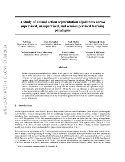 A study of animal action segmentation algorithms across supervised,
  unsupervised, and semi-supervised learning paradigms