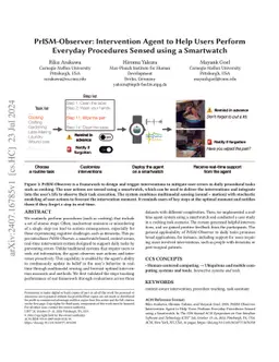 PrISM-Observer: Intervention Agent to Help Users Perform Everyday
  Procedures Sensed using a Smartwatch