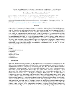 Vision-Based Adaptive Robotics for Autonomous Surface Crack Repair