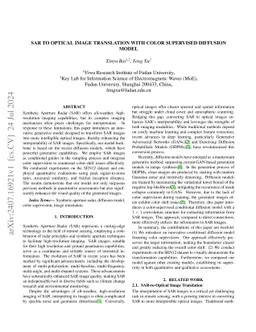 SAR to Optical Image Translation with Color Supervised Diffusion Model