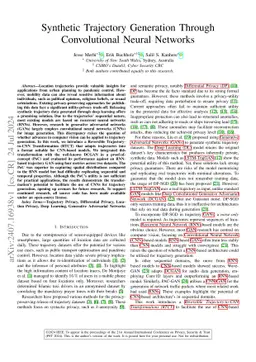 Synthetic Trajectory Generation Through Convolutional Neural Networks
