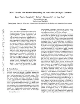 DVPE: Divided View Position Embedding for Multi-View 3D Object Detection