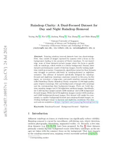 Raindrop Clarity: A Dual-Focused Dataset for Day and Night Raindrop
  Removal