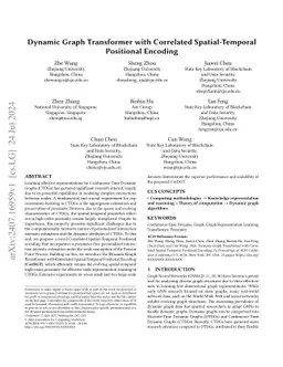 Dynamic Graph Transformer with Correlated Spatial-Temporal Positional
  Encoding