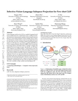 Selective Vision-Language Subspace Projection for Few-shot CLIP