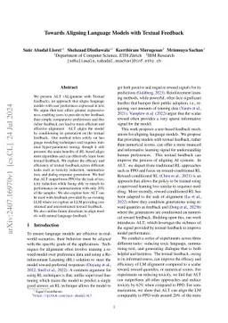 Towards Aligning Language Models with Textual Feedback