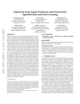 SepsisLab: Early Sepsis Prediction with Uncertainty Quantification and
  Active Sensing