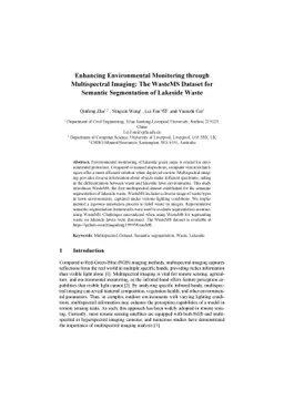 Enhancing Environmental Monitoring through Multispectral Imaging: The
  WasteMS Dataset for Semantic Segmentation of Lakeside Waste