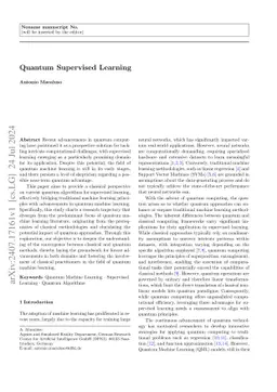 Quantum Supervised Learning