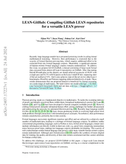 LEAN-GitHub: Compiling GitHub LEAN repositories for a versatile LEAN
  prover