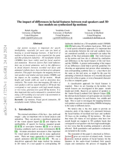 The impact of differences in facial features between real speakers and
  3D face models on synthesized lip motions