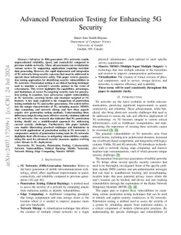 Advanced Penetration Testing for Enhancing 5G Security