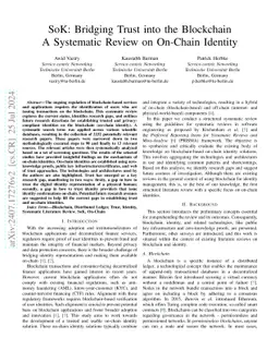 SoK: Bridging Trust into the Blockchain. A Systematic Review on On-Chain
  Identity