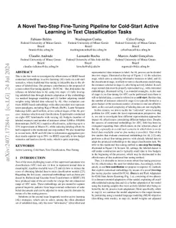 A Novel Two-Step Fine-Tuning Pipeline for Cold-Start Active Learning in
  Text Classification Tasks