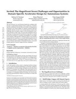 The Magnificent Seven Challenges and Opportunities in Domain-Specific
  Accelerator Design for Autonomous Systems