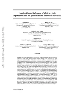 Gradient-based inference of abstract task representations for
  generalization in neural networks