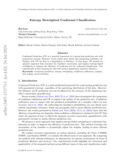 Entropy Reweighted Conformal Classification
