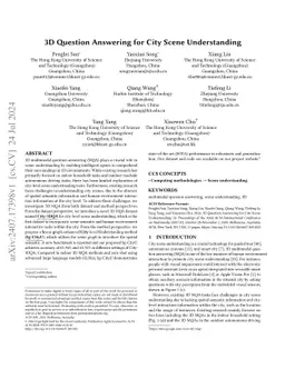 3D Question Answering for City Scene Understanding