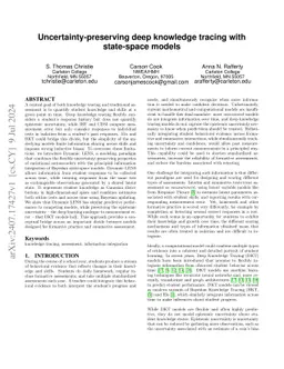 Uncertainty-preserving deep knowledge tracing with state-space models