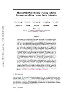 HumanVid: Demystifying Training Data for Camera-controllable Human Image
  Animation