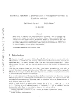 Fractional signature: a generalisation of the signature inspired by fractional calculus