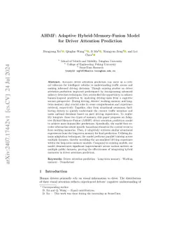 AHMF: Adaptive Hybrid-Memory-Fusion Model for Driver Attention
  Prediction