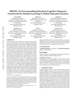 ORCDF: An Oversmoothing-Resistant Cognitive Diagnosis Framework for
  Student Learning in Online Education Systems
