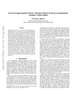 Universal Approximation Theory: The Basic Theory for Deep Learning-Based
  Computer Vision Models