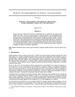 Survey on biomarkers in human vocalizations