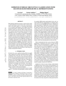 Improved symbolic drum style classification with grammar-based
  hierarchical representations
