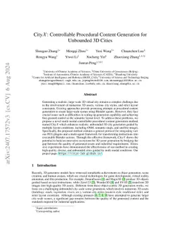 CityX: Controllable Procedural Content Generation for Unbounded 3D
  Cities